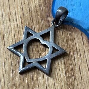 🖤Star of David Heart ❤️ Sterling Silver Pendant